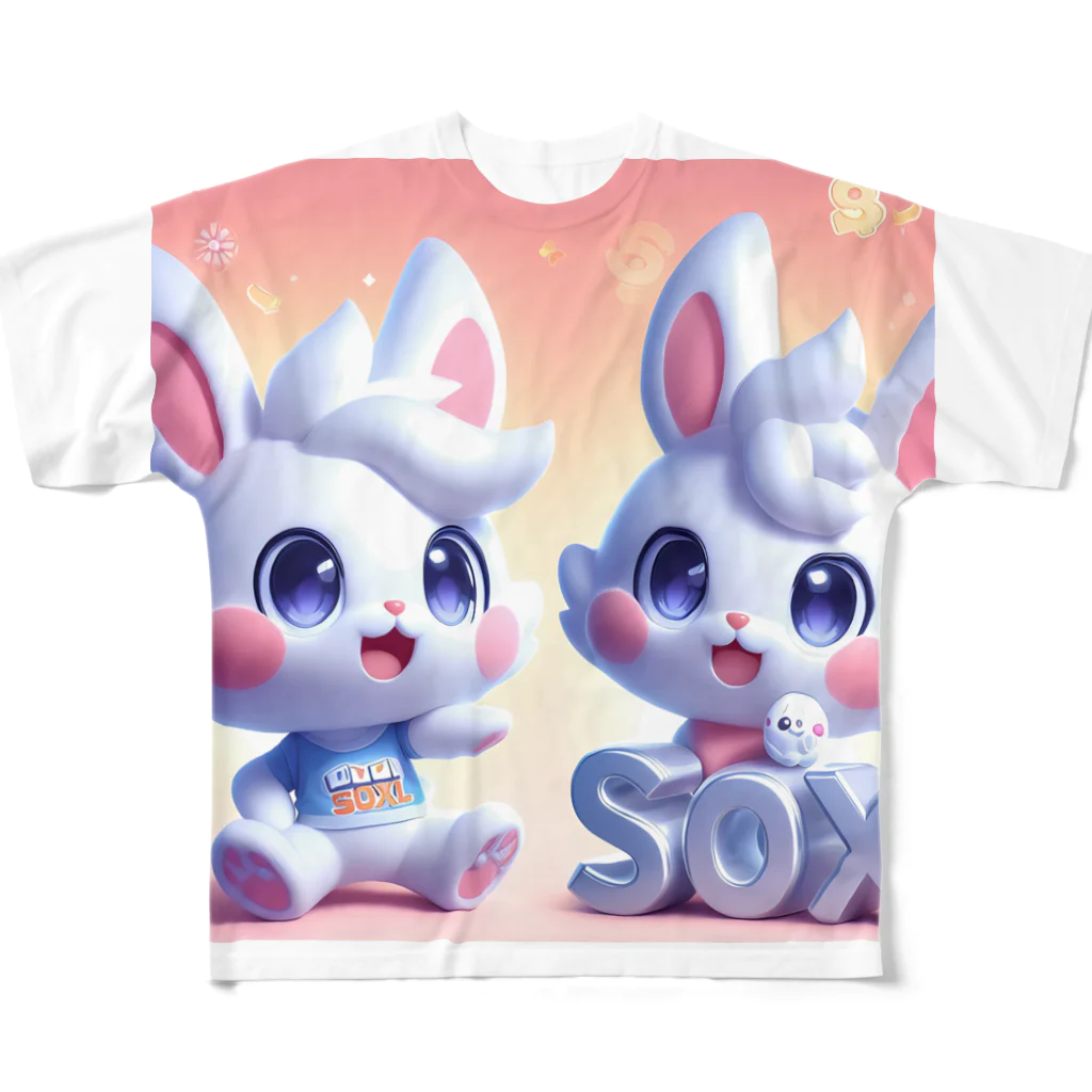 Bunny RingのSOXLくん and SOXちゃん All-Over Print T-Shirt