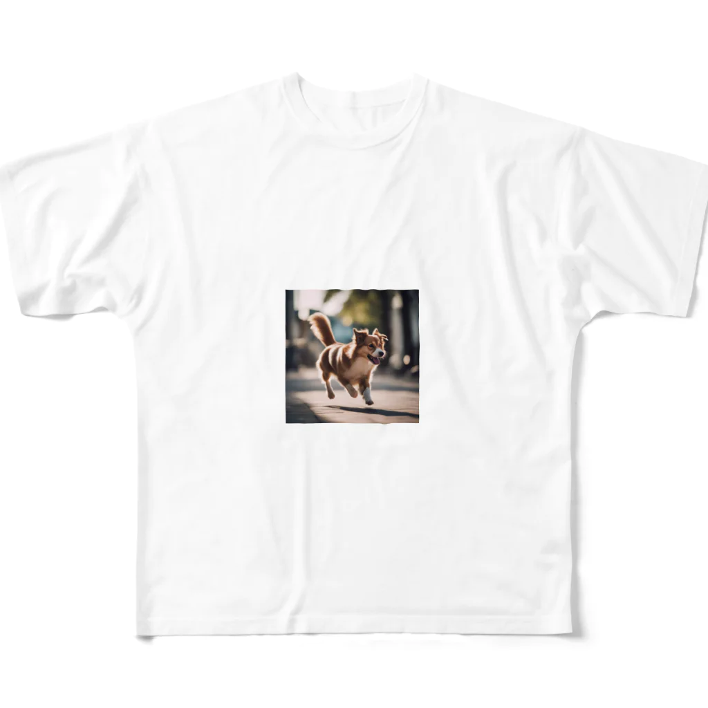 ★動物ショップ・kou2020★の犬⑩ フルグラフィックTシャツ