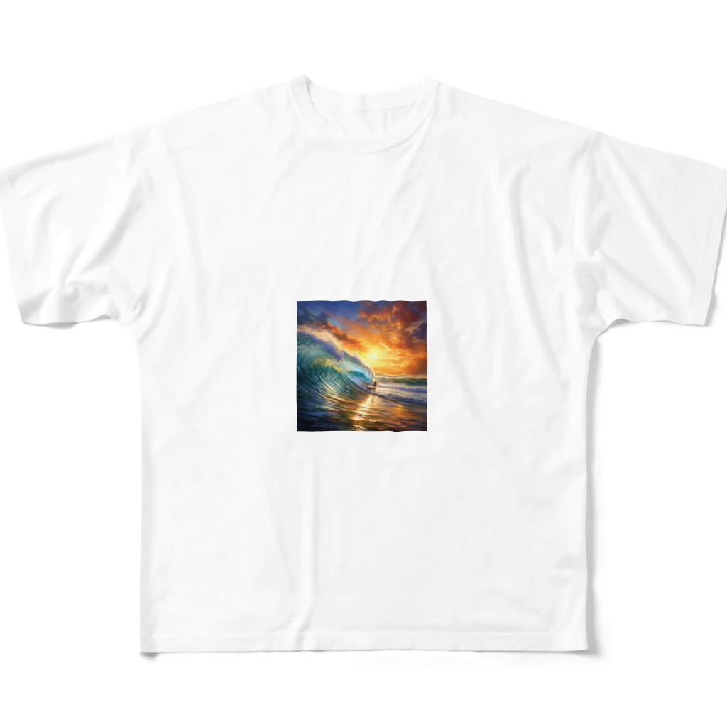 AQUAMETAVERSEのサフアー波を捕らえて進む フルグラフィックTシャツ