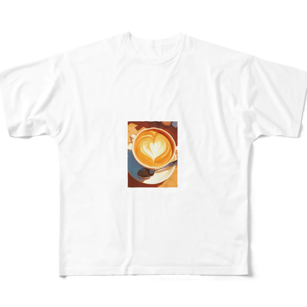 AQUAMETAVERSEのカフェラテで至福の一杯　BLUE PLUM  691 フルグラフィックTシャツ