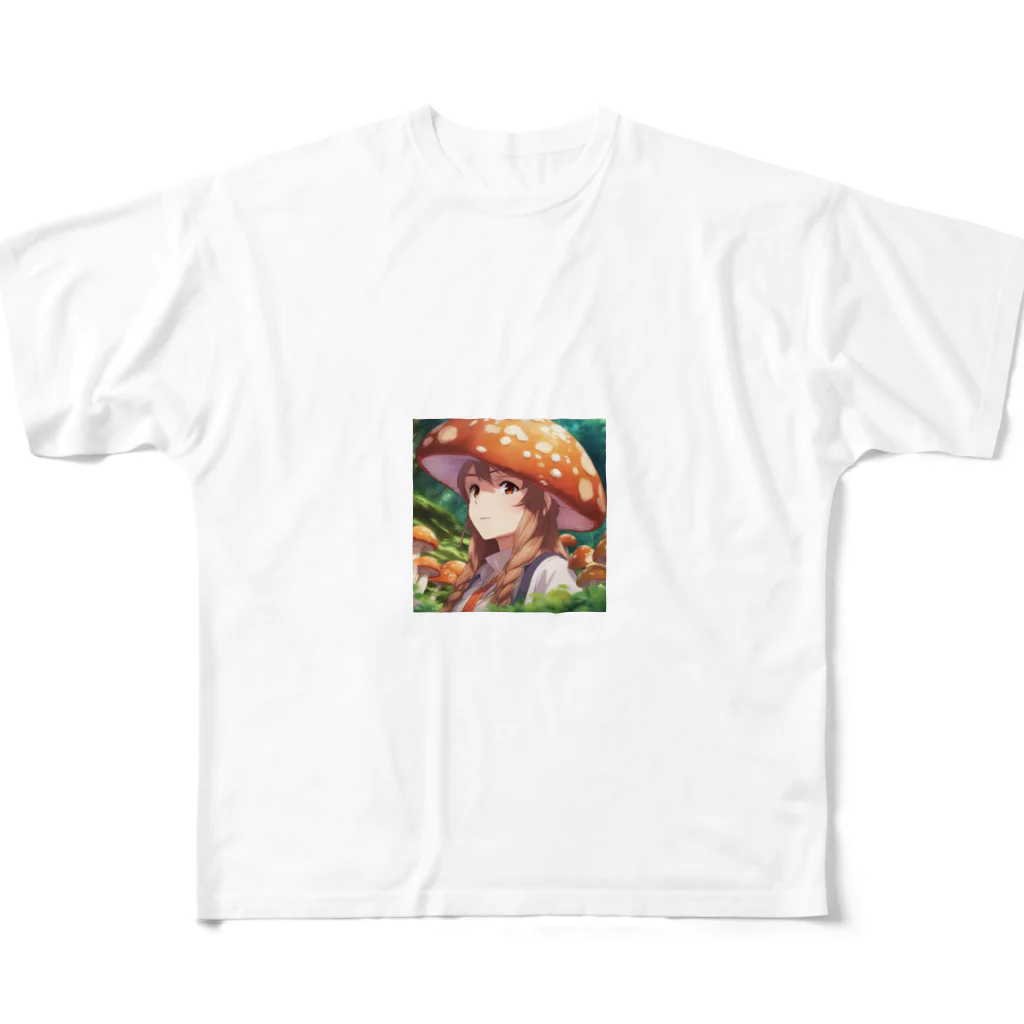 paparamanのキノコ少女 フルグラフィックTシャツ