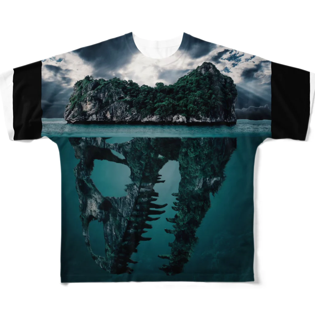 NoweのDinosaur fossils island フルグラフィックTシャツ