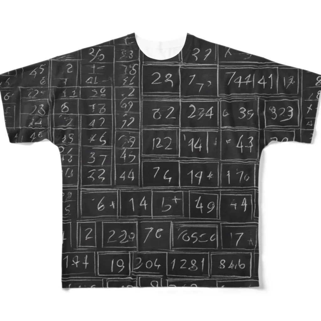 Isaiah_AI_Designの黒板の数字 All-Over Print T-Shirt