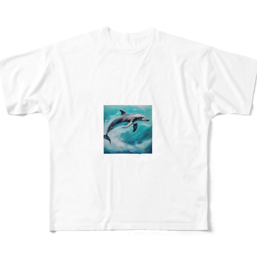 sora377の水中のバレリーナ、イルカ All-Over Print T-Shirt