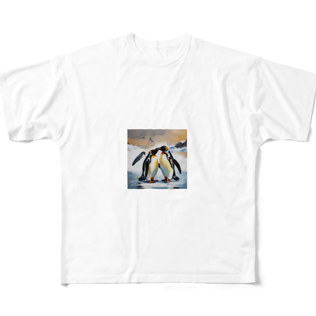 akipen76の恋の相手に必死に求愛しているペンギン All-Over Print T-Shirt