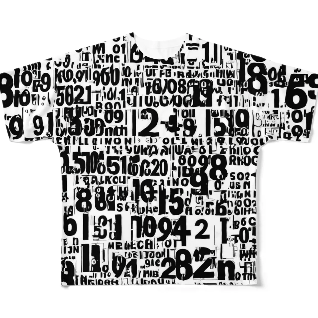 MEGROOVEの数字アート All-Over Print T-Shirt