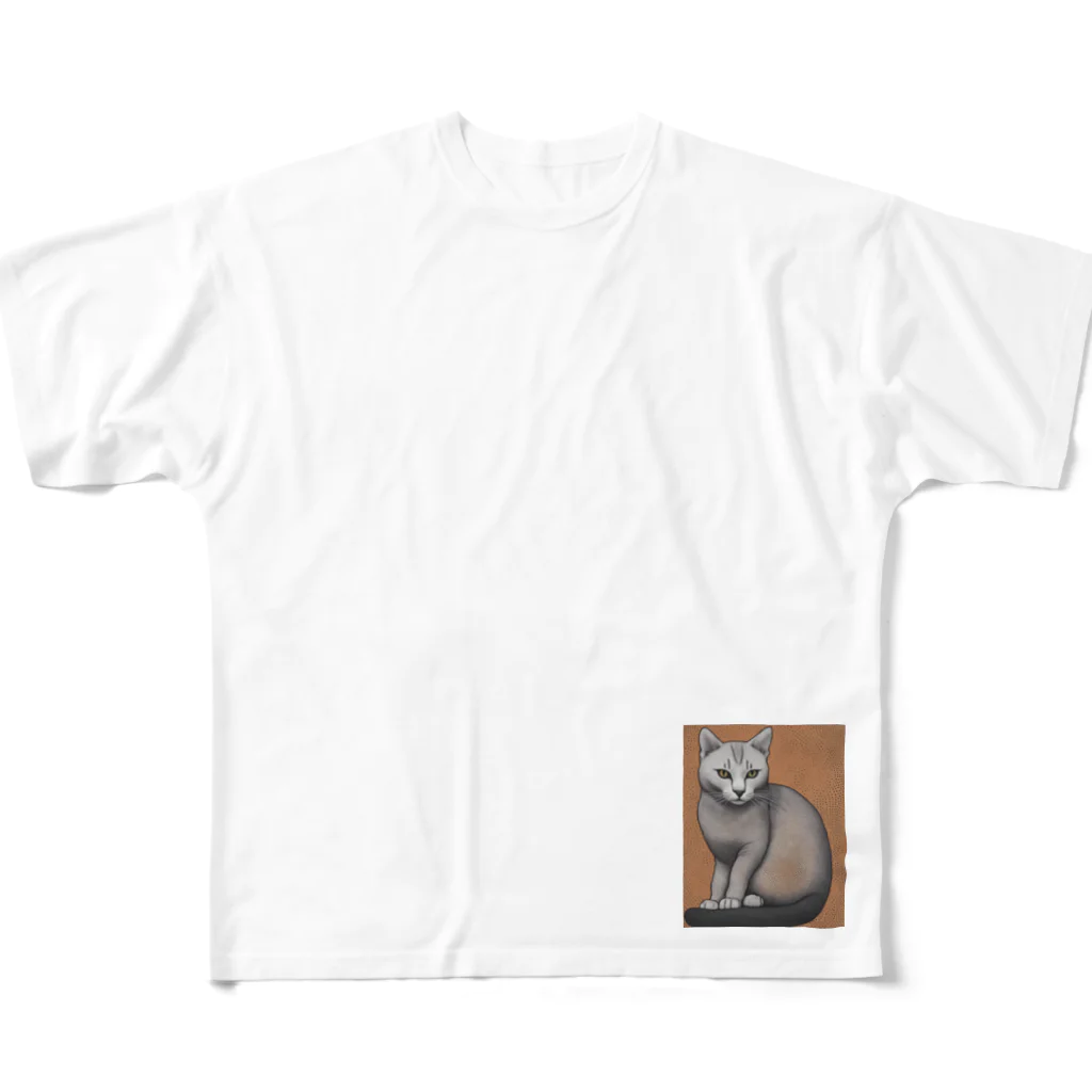 F2 Cat Design Shopのhairless cat 001 フルグラフィックTシャツ