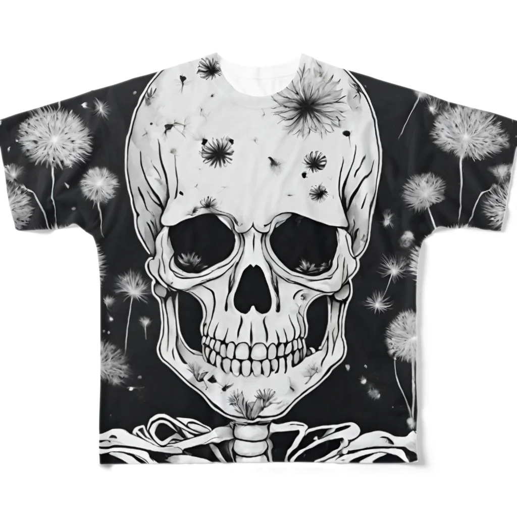 かるるんショップの骸骨紳士シリーズ　微笑 All-Over Print T-Shirt