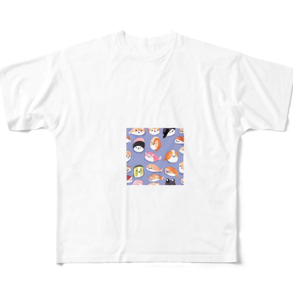 りほまるの店のあにまる寿司 All-Over Print T-Shirt