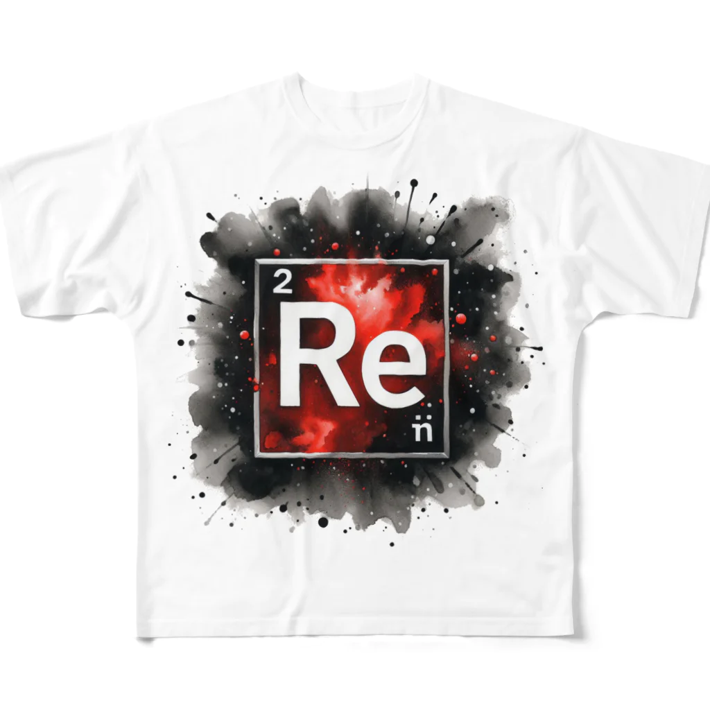 science closet（科学×ファッション）の元素シリーズ　~レニウム Re~ フルグラフィックTシャツ