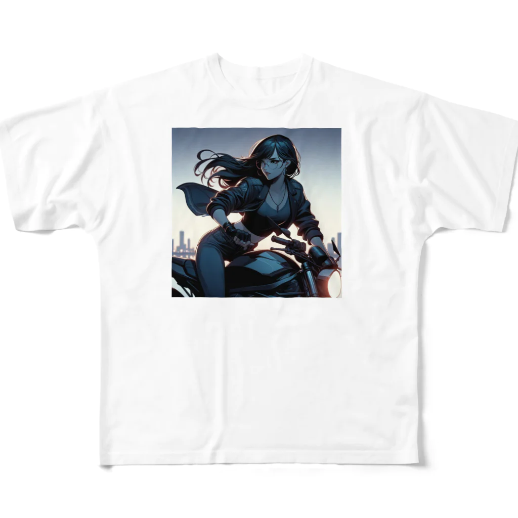 ヨーカズのバイク女子 All-Over Print T-Shirt