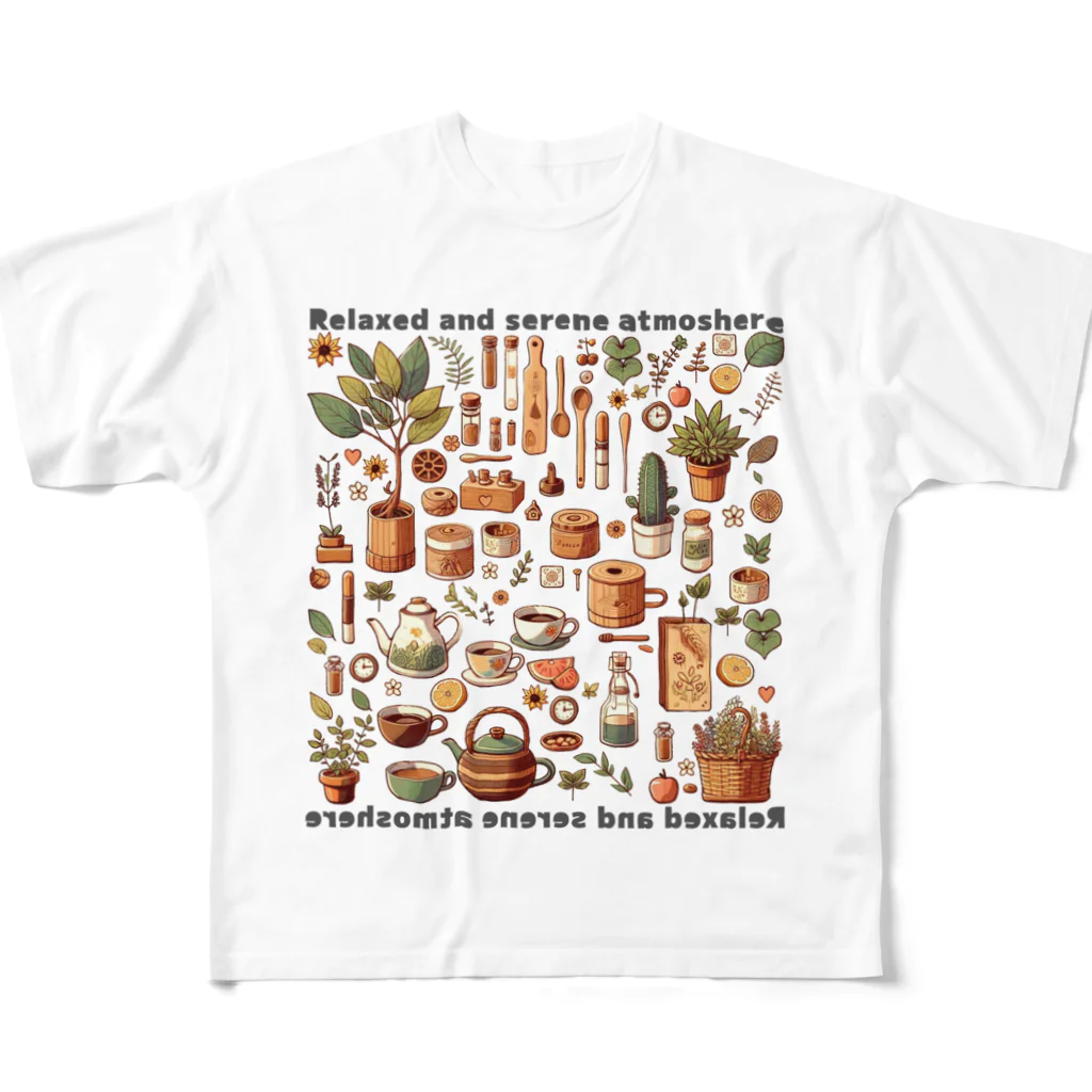 nekosenshiのごちゃごちゃカフェ小物 フルグラフィックTシャツ