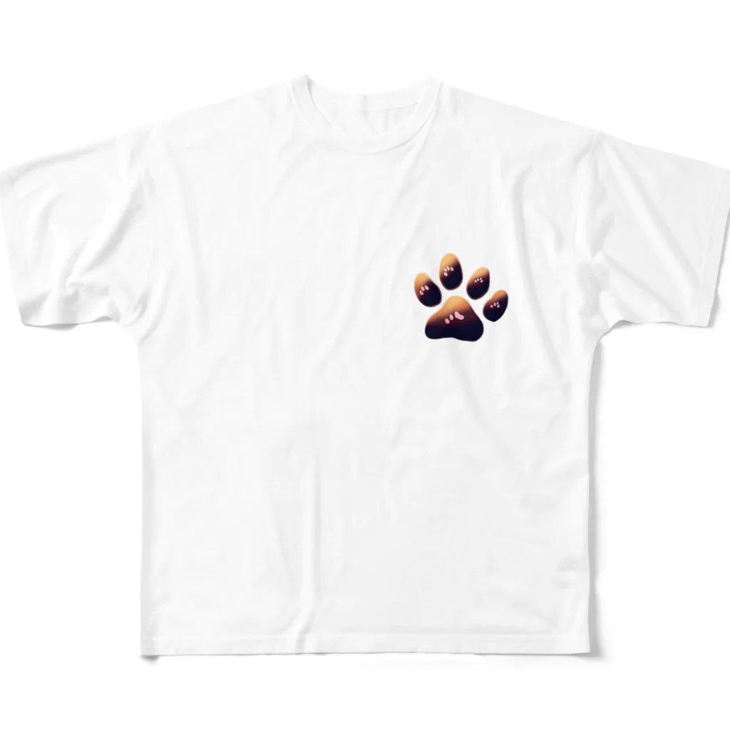 ニャン丸の猫の肉球ニャンポイント All-Over Print T-Shirt