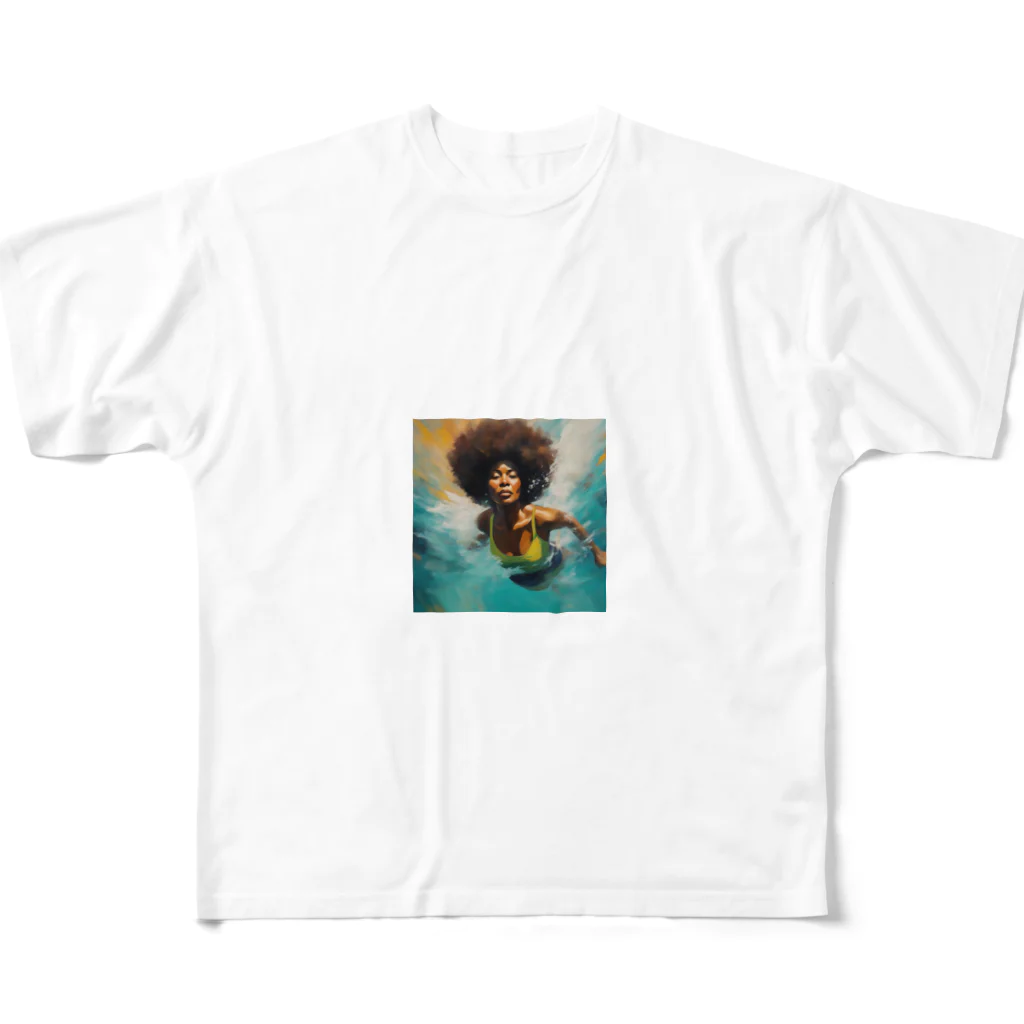 qloの海の世界を楽しむ女性 All-Over Print T-Shirt