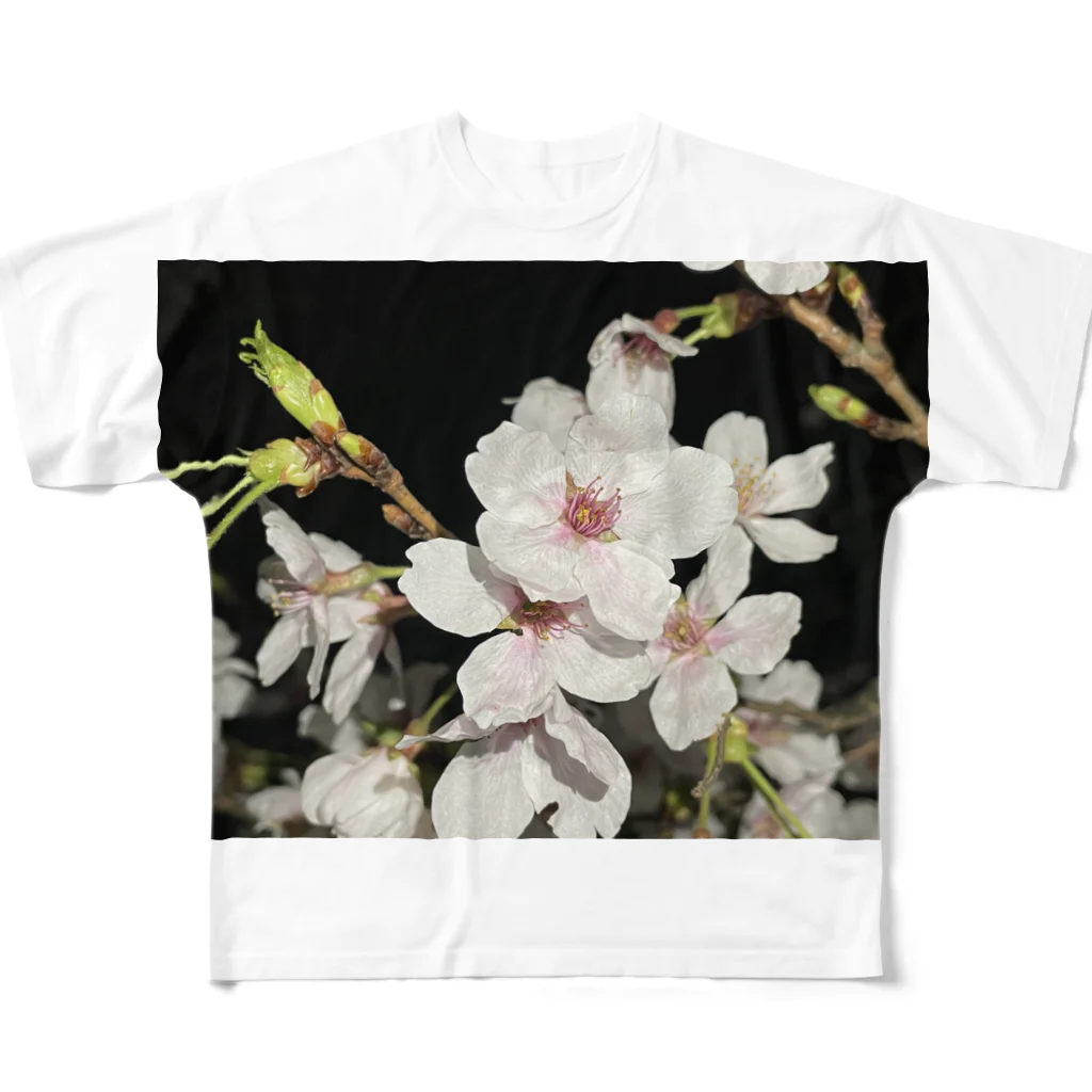 shopSHOPの夜桜！満開◎ フルグラフィックTシャツ