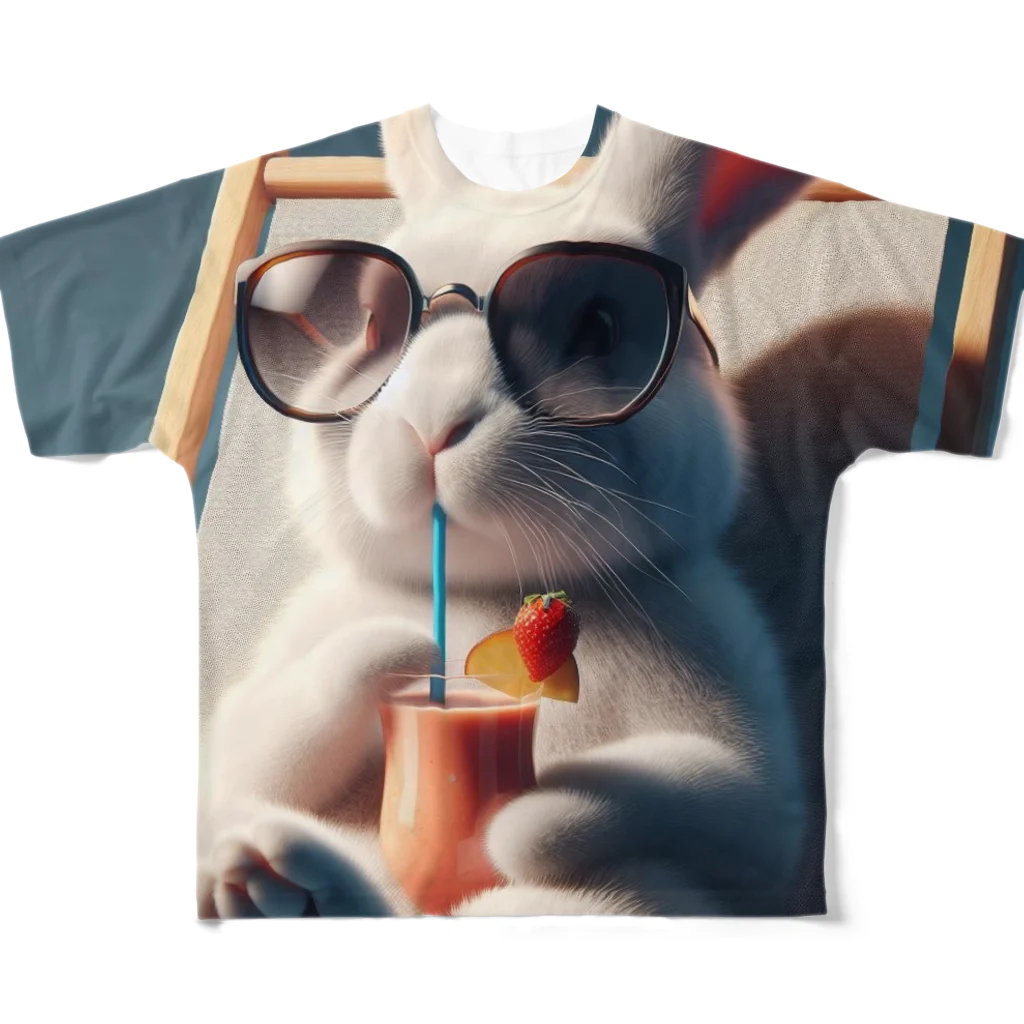 やんちゃな動物達のやんバニー フルグラフィックTシャツ