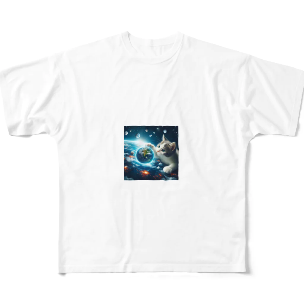 kochi-51の宇宙猫 All-Over Print T-Shirt