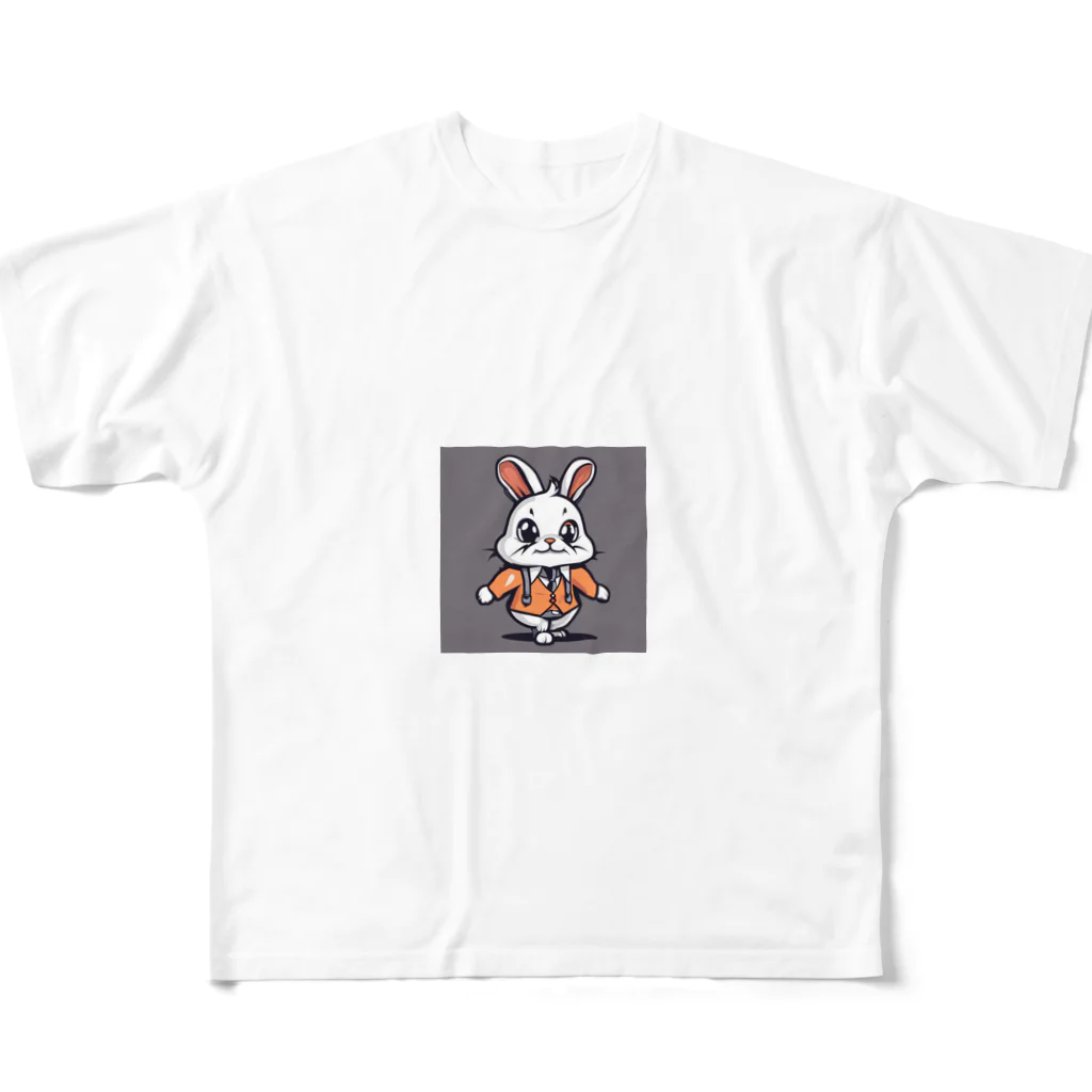 しろまるのふわふわフロッピー フルグラフィックTシャツ