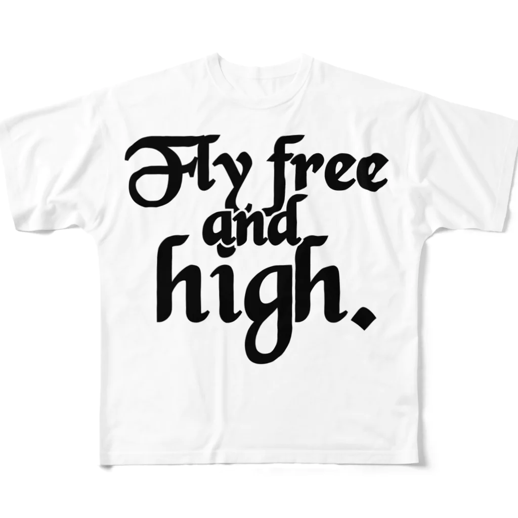 TaDan_StoreのFly free and high. フルグラフィックTシャツ