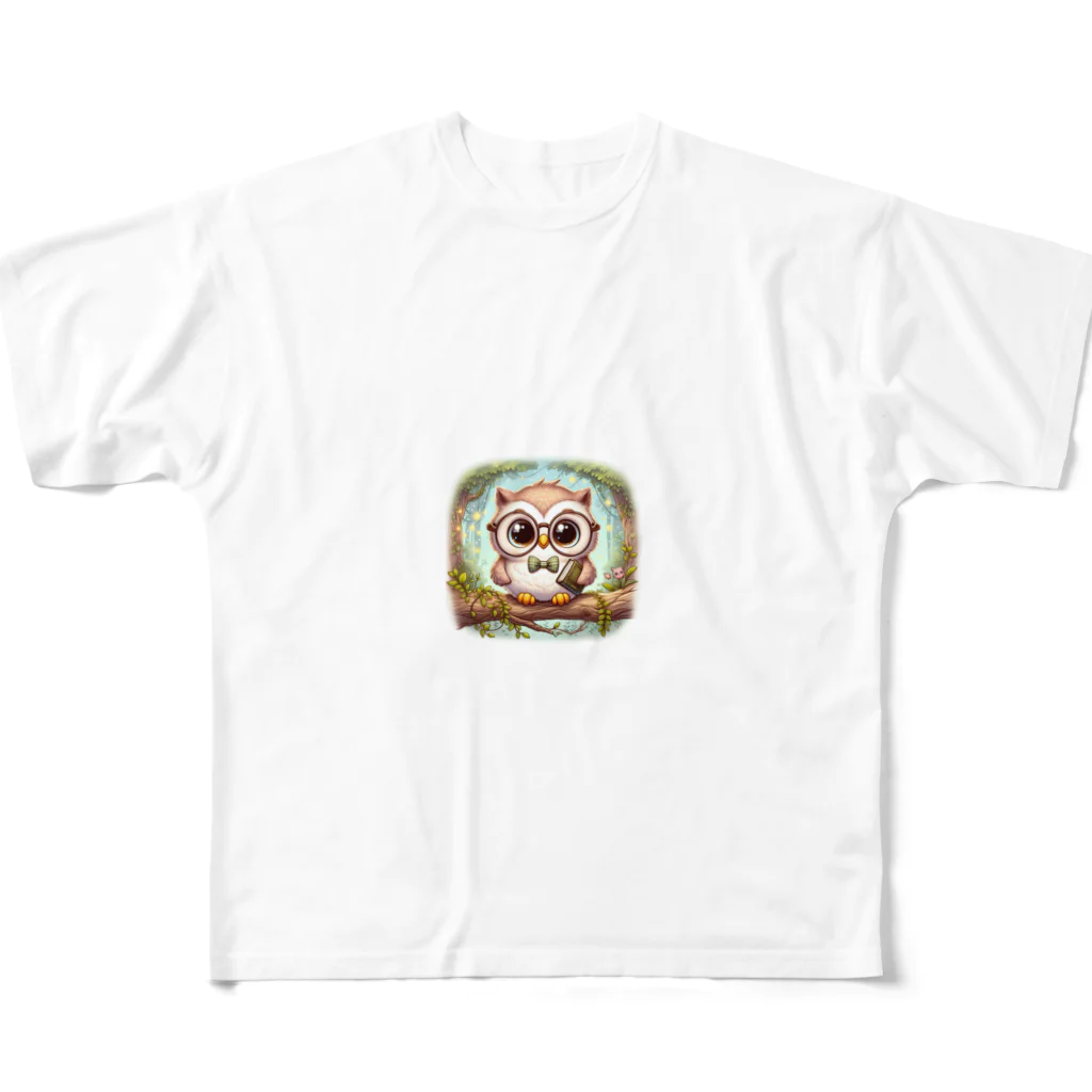 みきころん♡のフクロウちゃんはまるで癒しの天使 All-Over Print T-Shirt