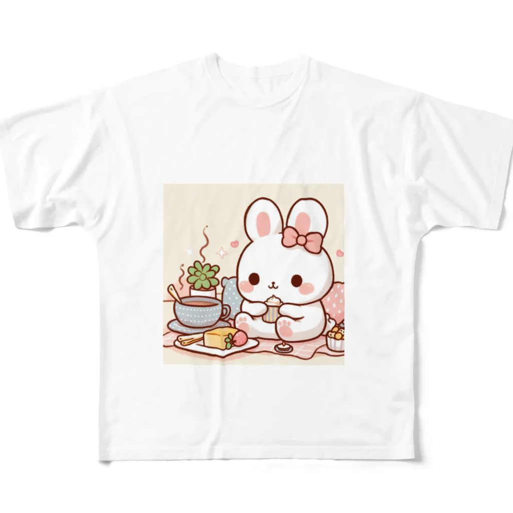 みきころん♡のふわふわのうさぎ All-Over Print T-Shirt