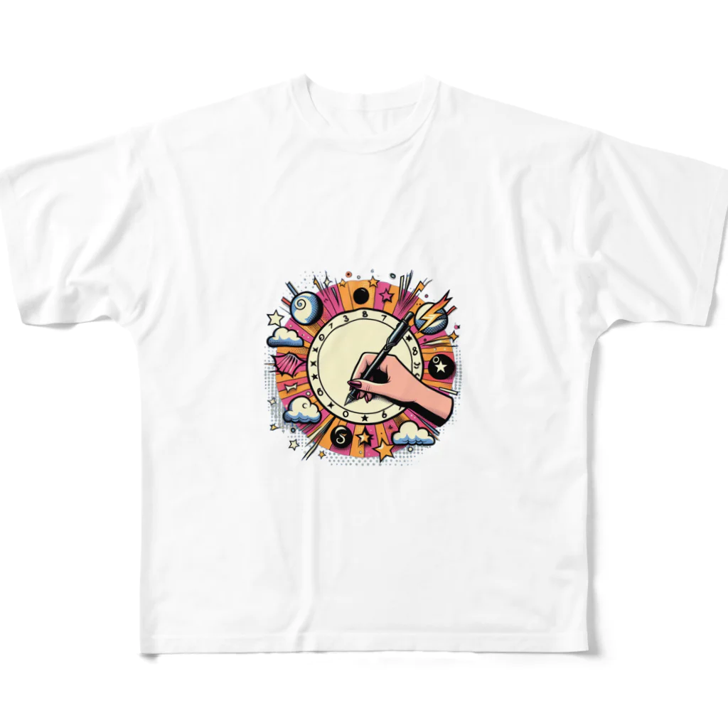 momonekokoのキャンバスに絵を描く女性 All-Over Print T-Shirt