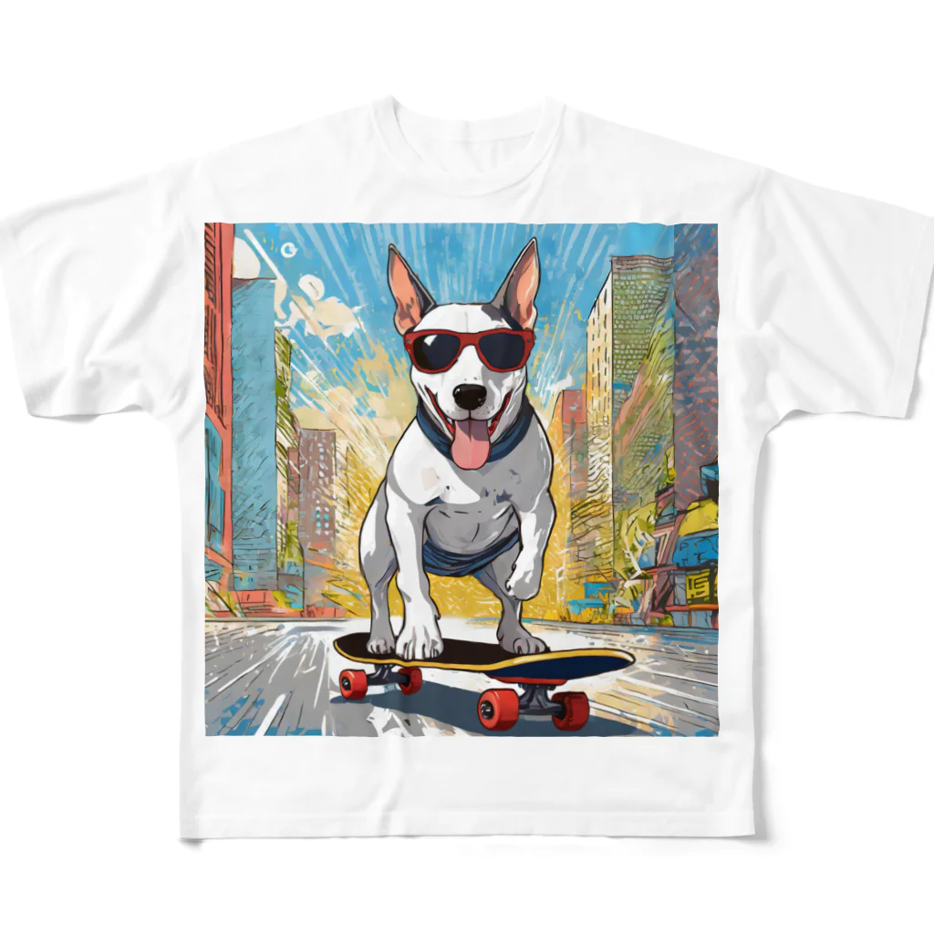 Bull Terrier Paradeの🛹スケーターヴィンセント フルグラフィックTシャツ