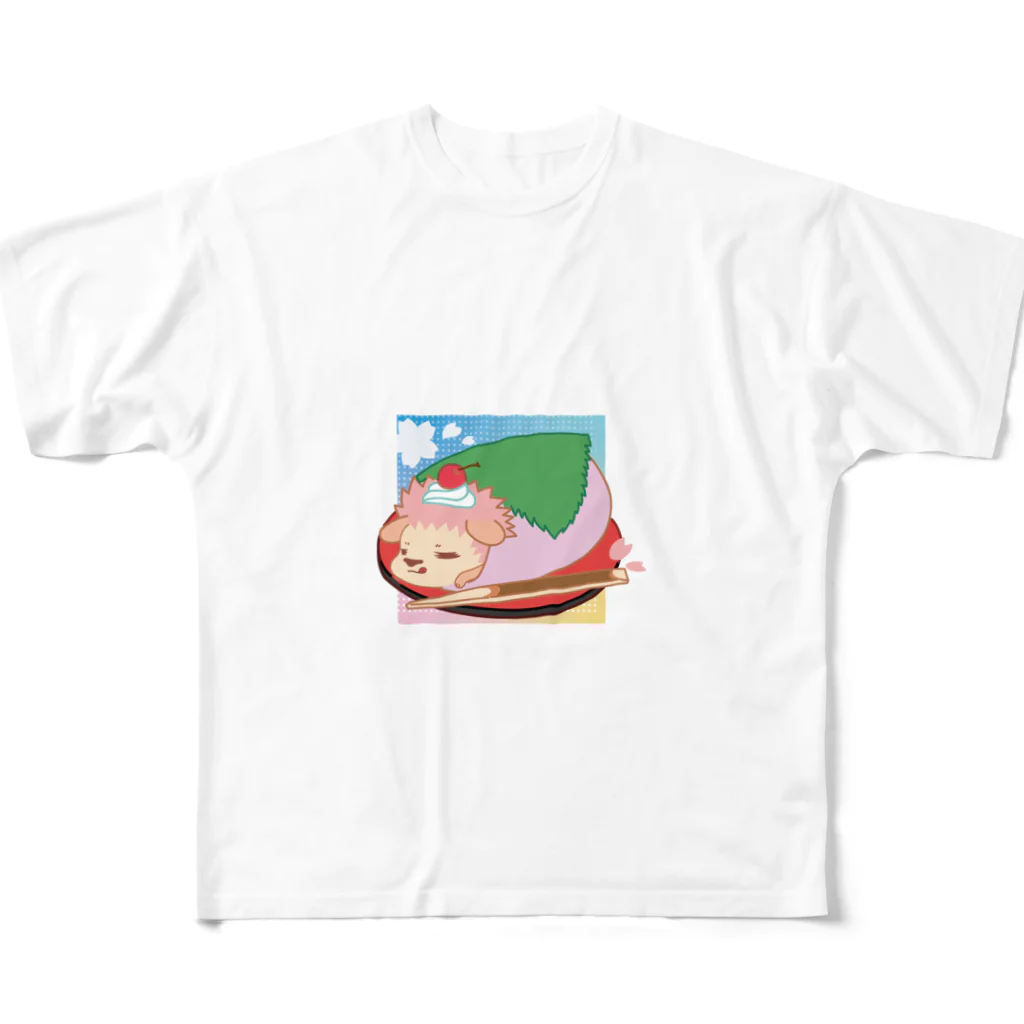 さちあきのおみせの季節のさくら餅ハリネズミ All-Over Print T-Shirt