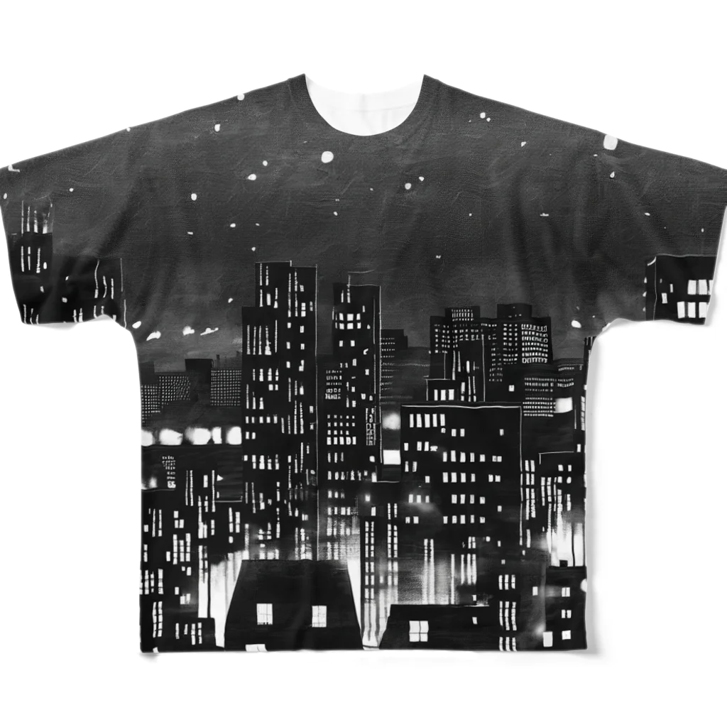 MEGROOVEの都会の夜景🏙 フルグラフィックTシャツ