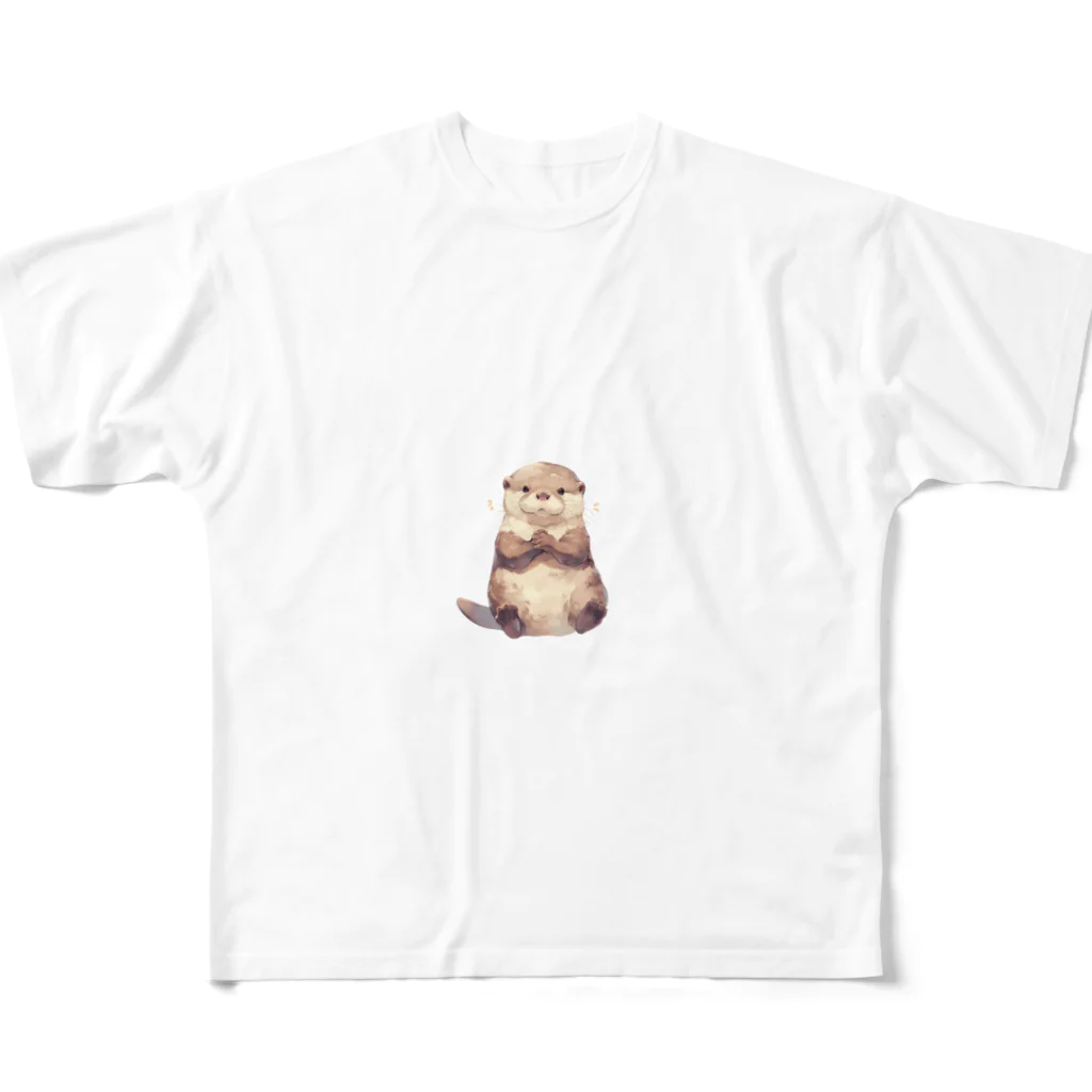 Cute Animalsのおねだりカワウソ フルグラフィックTシャツ