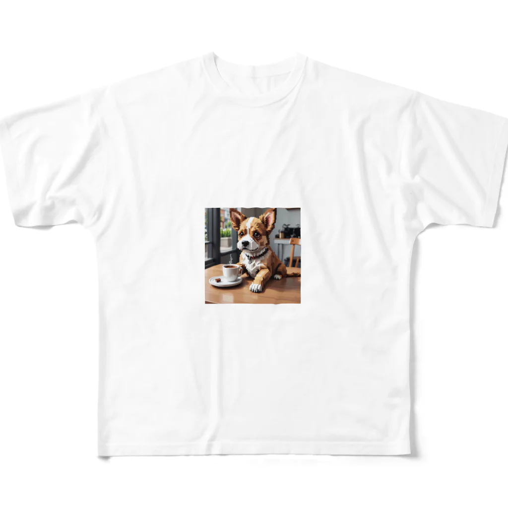 8-Bit Oasisのcoffee dog フルグラフィックTシャツ