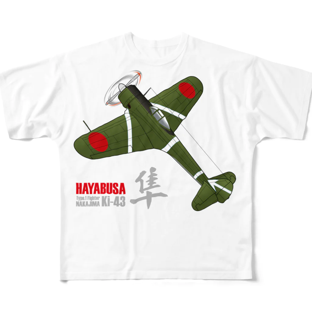 NYAO_AVIATIONの一式戦 隼（加藤隼戦闘隊 隊長機）グッズ フルグラフィックTシャツ