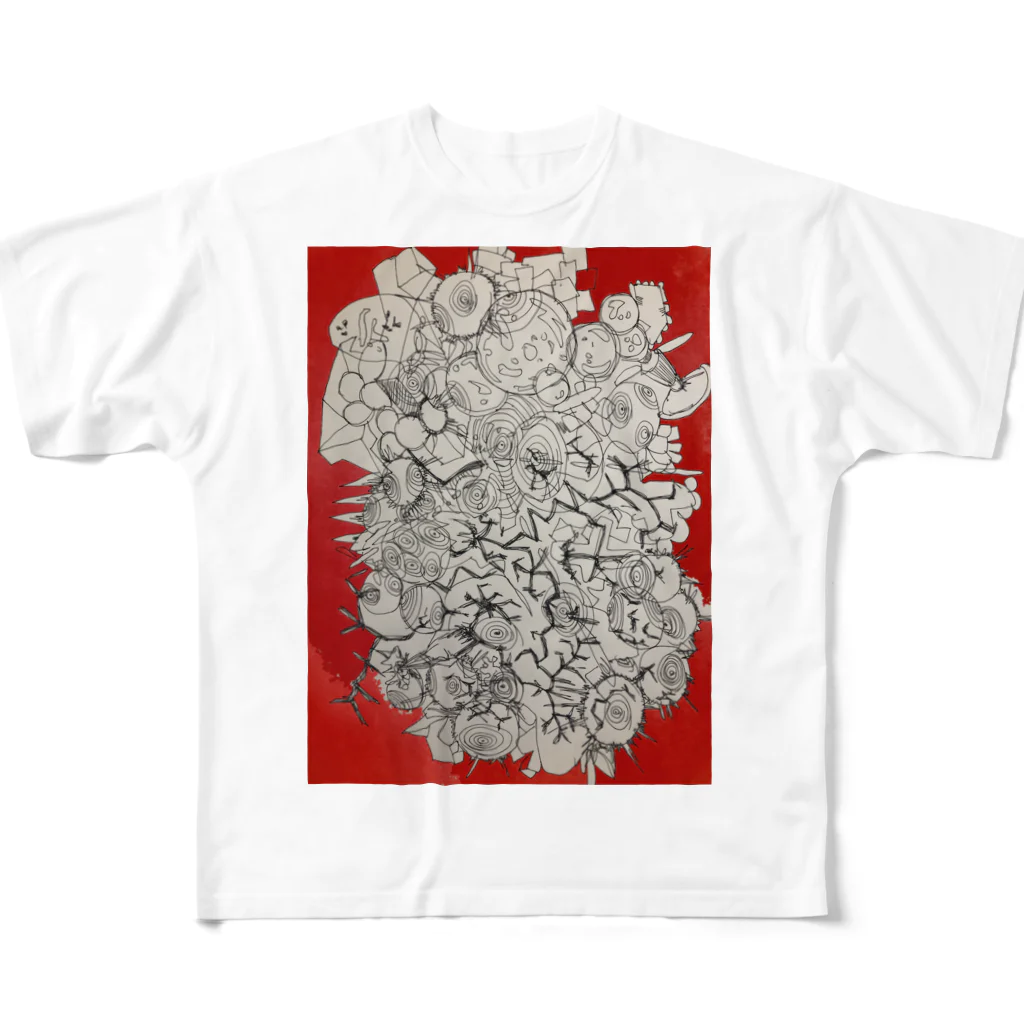 BEYOND_BEYONDの赤浄土 All-Over Print T-Shirt