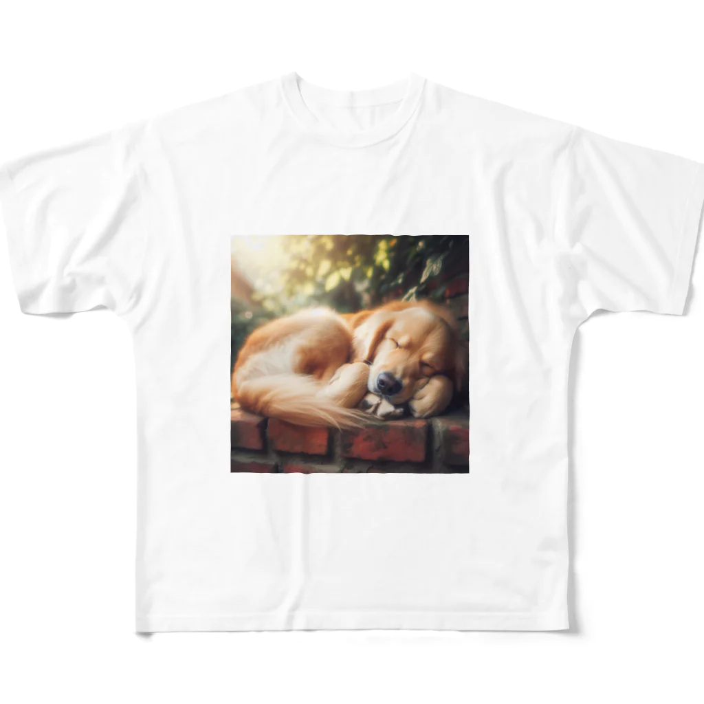 Ykhsの犬がぐっすり眠っている姿、超キュート！🐶💤 All-Over Print T-Shirt