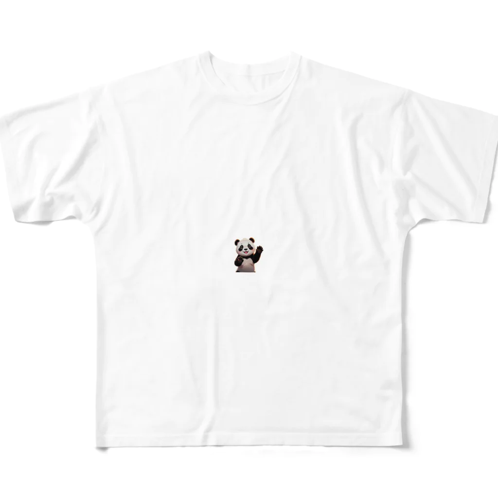 rakutenitibaの喜んでいるパンダ All-Over Print T-Shirt