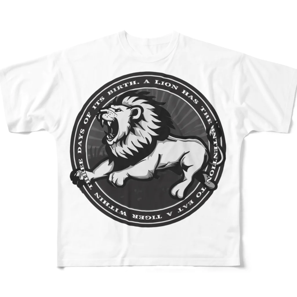 Ａ’ｚｗｏｒｋＳのLION IN A CIRCLE フルグラフィックTシャツ