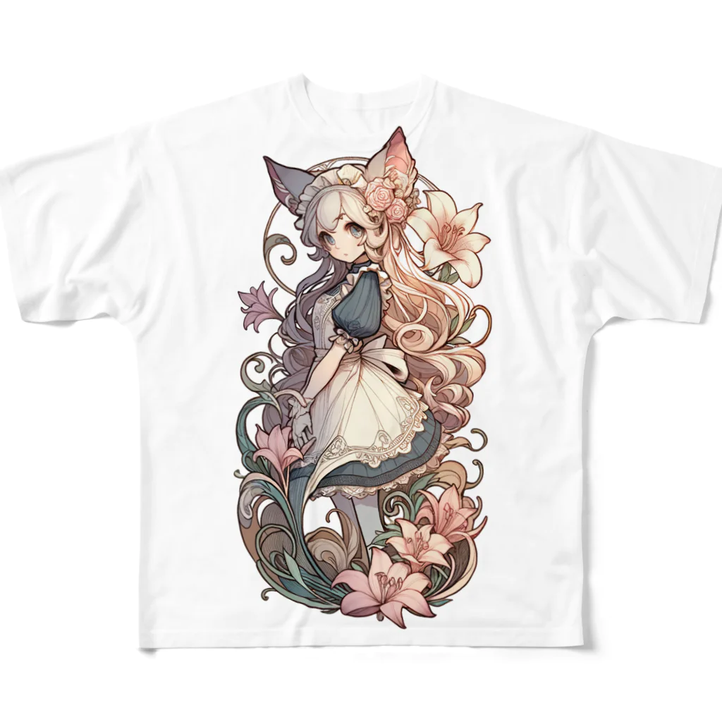 MITAKA_A_Iの植物と猫さん フルグラフィックTシャツ