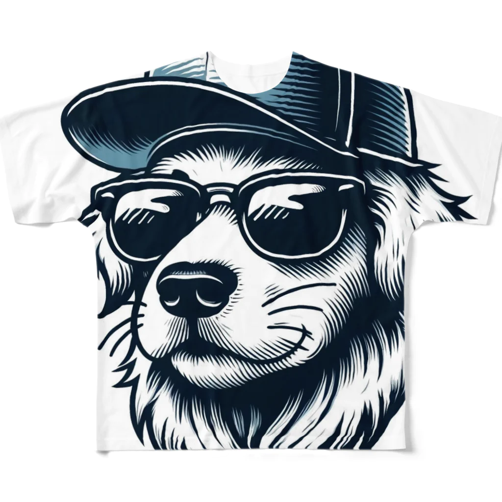 キャップ犬専門店のキャップ犬8 フルグラフィックTシャツ