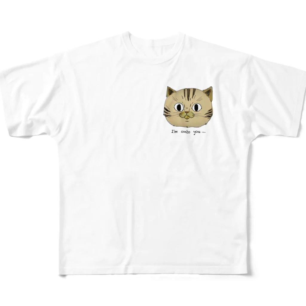 NaNa’s SHOP 🐾のお見通し猫 フルグラフィックTシャツ