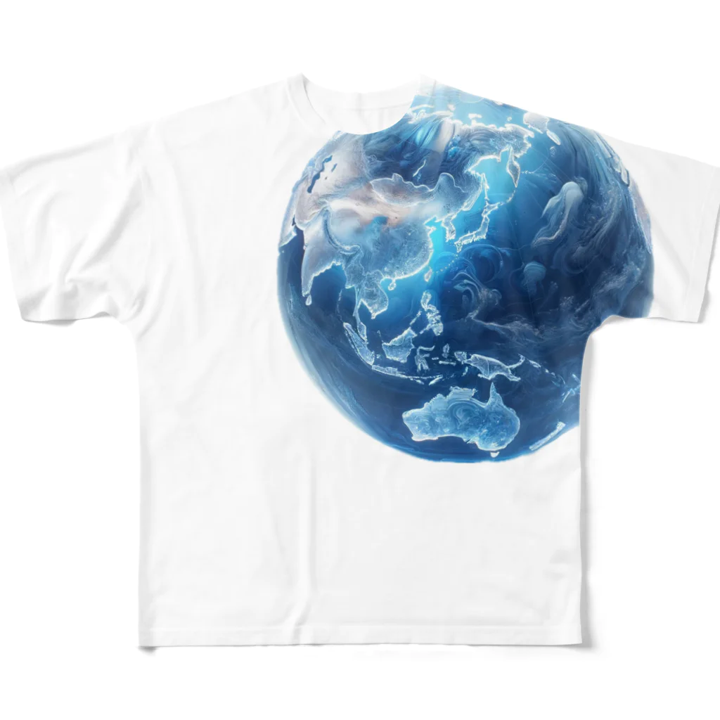 Ryoukaの地球_ガラス玉 フルグラフィックTシャツ