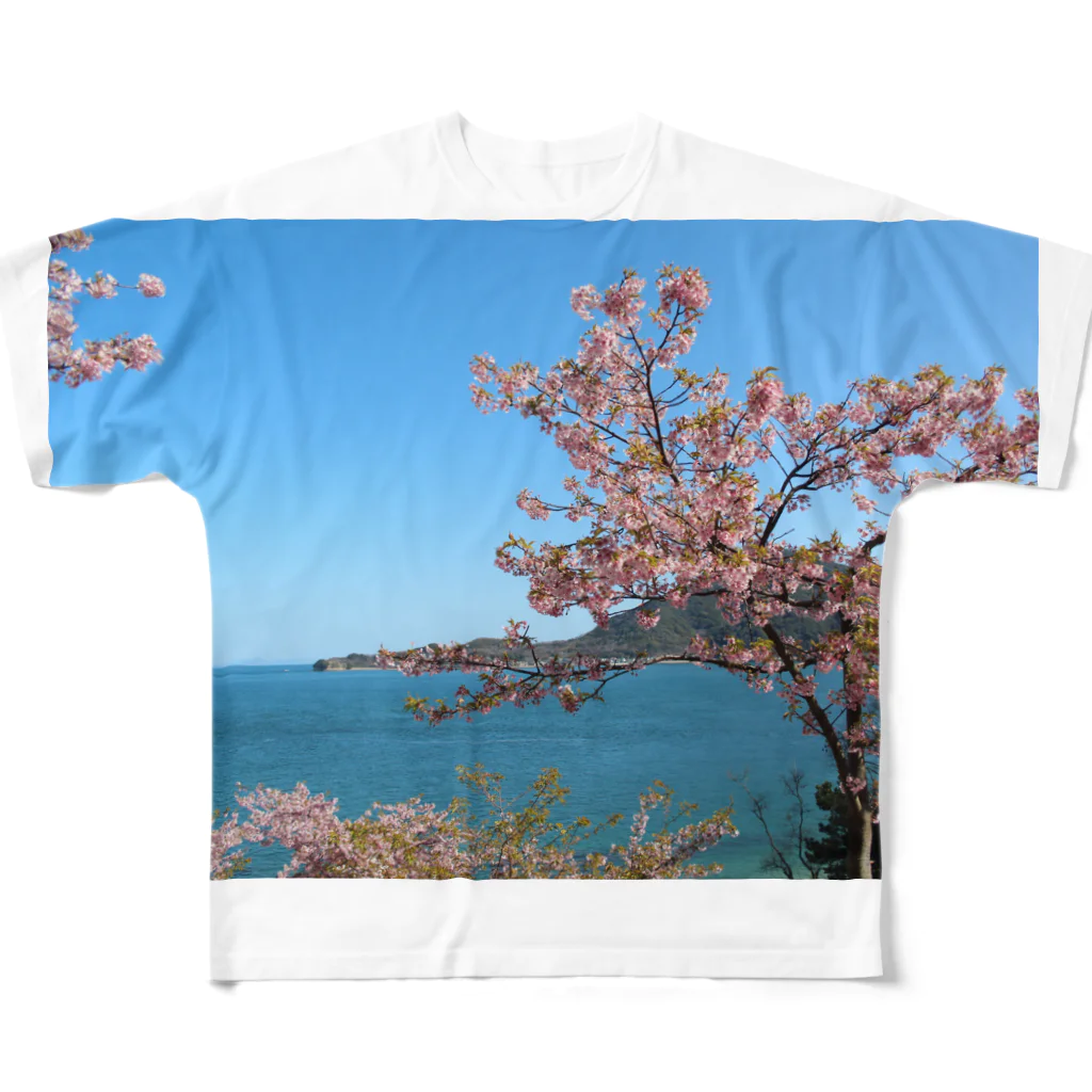 しまなみ海道＆瀬戸内海ショップのしまなみ海道の桜 フルグラフィックTシャツ