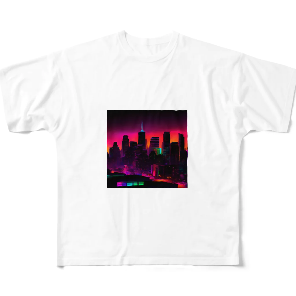 パワドラのネオンカラーで輝く都市2 All-Over Print T-Shirt