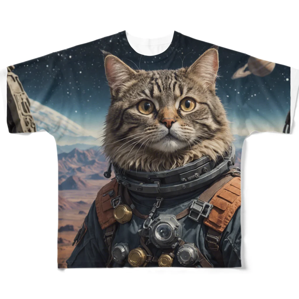 roogerの宇宙猫1 フルグラフィックTシャツ