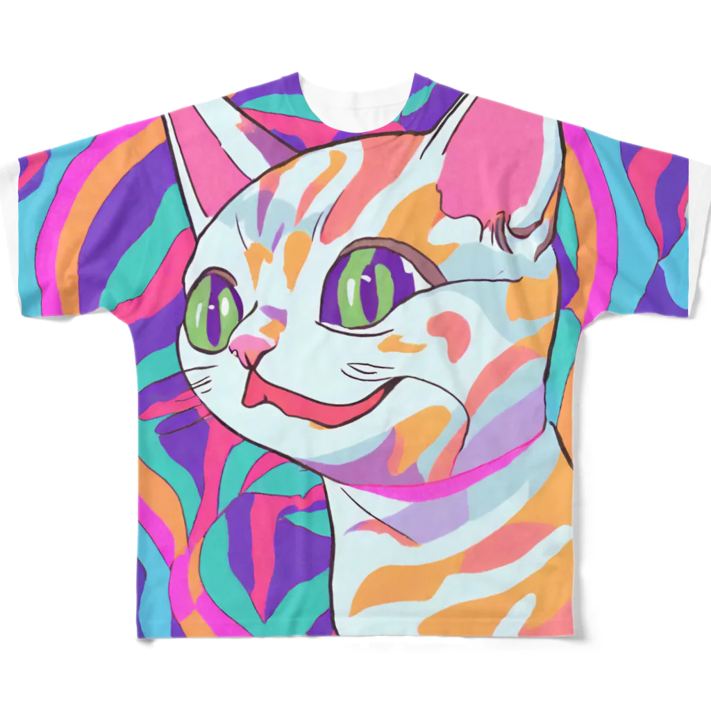 Amrita StoreのPsy Cat フルグラフィックTシャツ