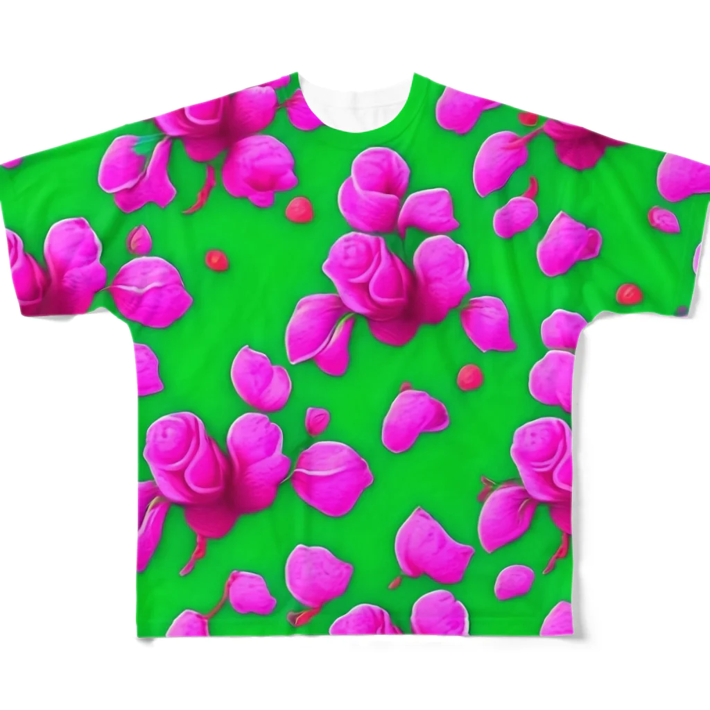 dolphineの5月のバラ１ フルグラフィックTシャツ