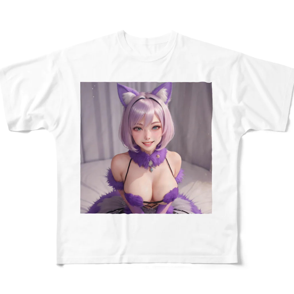 LONGSTONEのAI最強美少女 All-Over Print T-Shirt