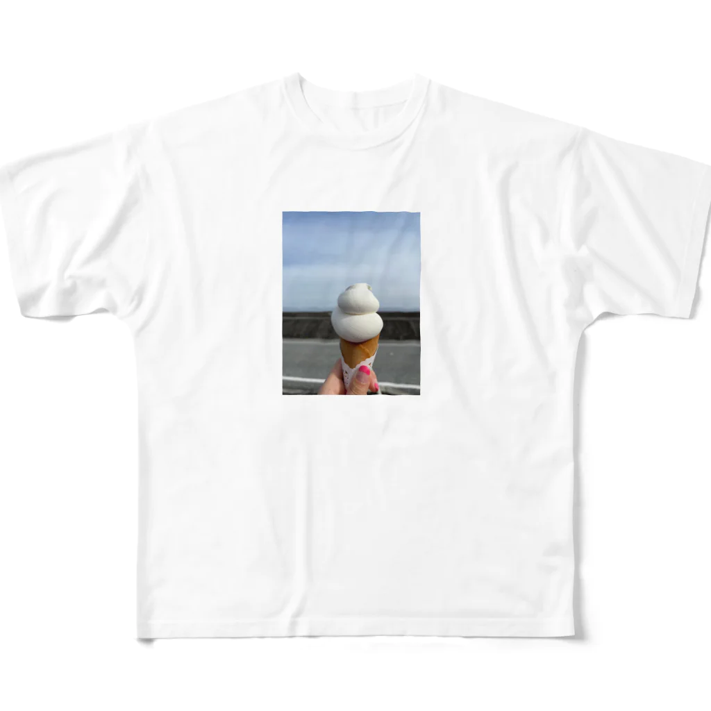 tksのもうすぐ夏だよアイスくん フルグラフィックTシャツ