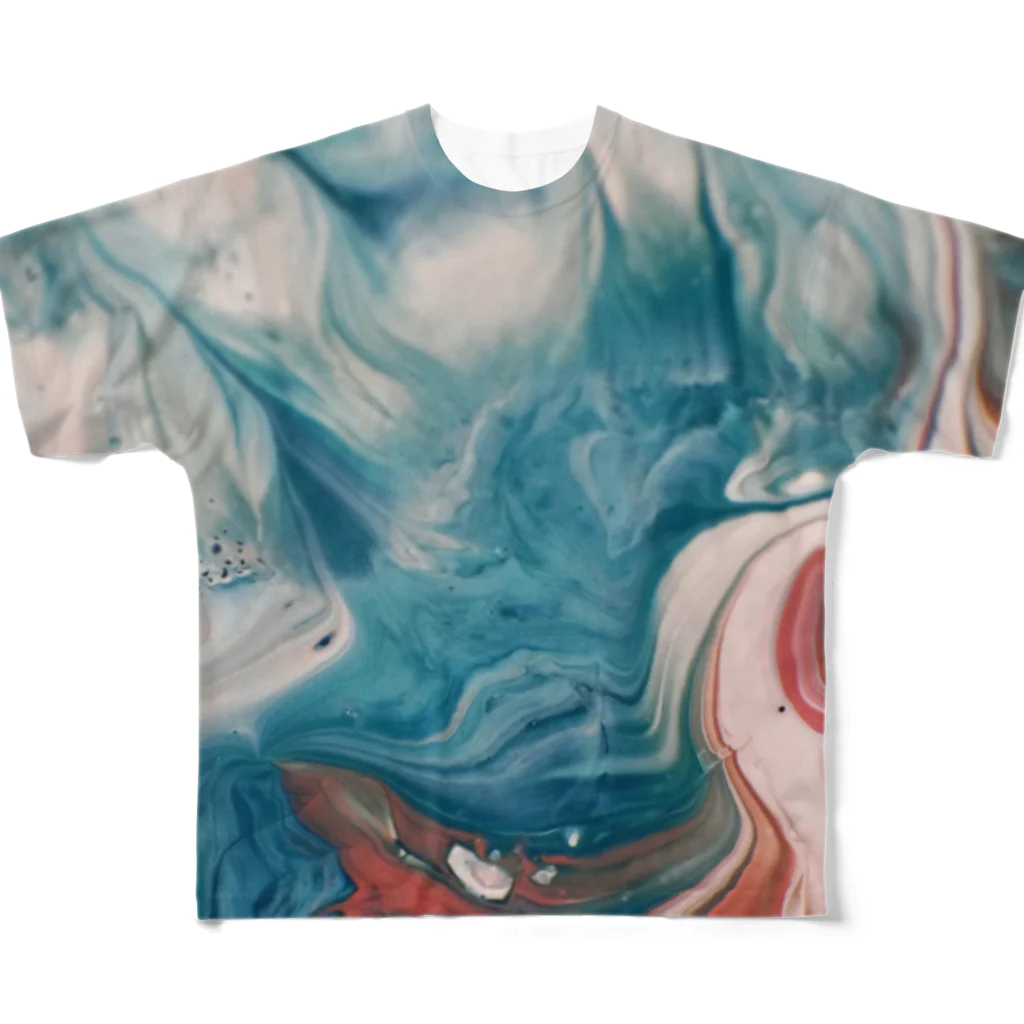 R-mayの鮮やかなマーブル All-Over Print T-Shirt