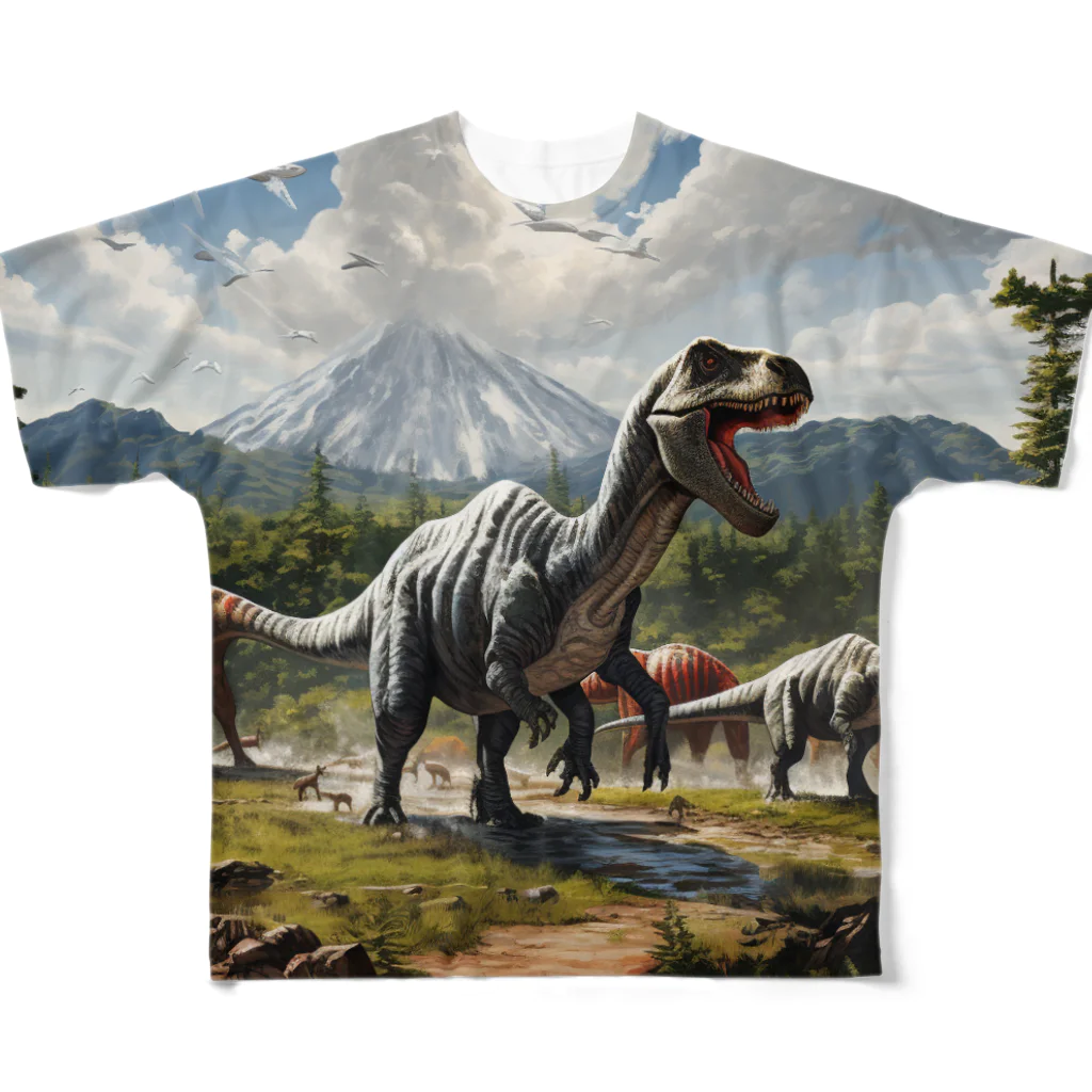 AQUAMETAVERSEの恐竜の生活　なでしこ1478 All-Over Print T-Shirt