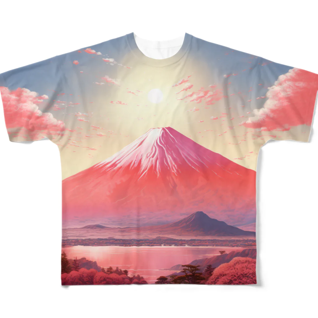 AQUAMETAVERSEの赤富士希望の印　なでしこ1478 All-Over Print T-Shirt